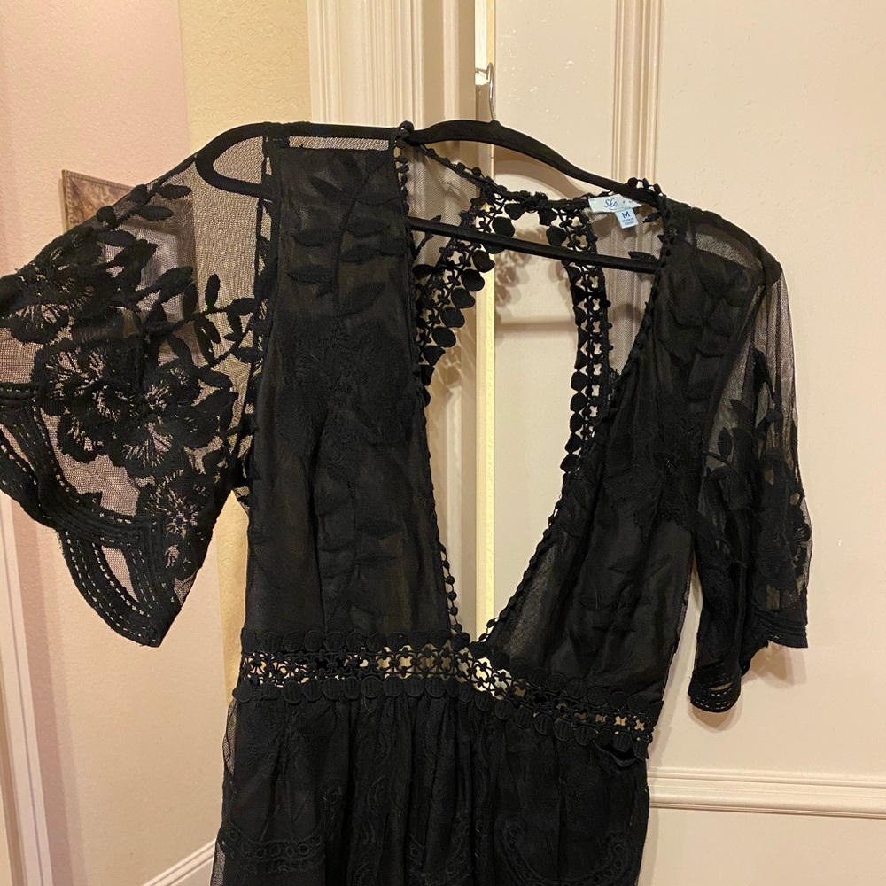 Black lace romper